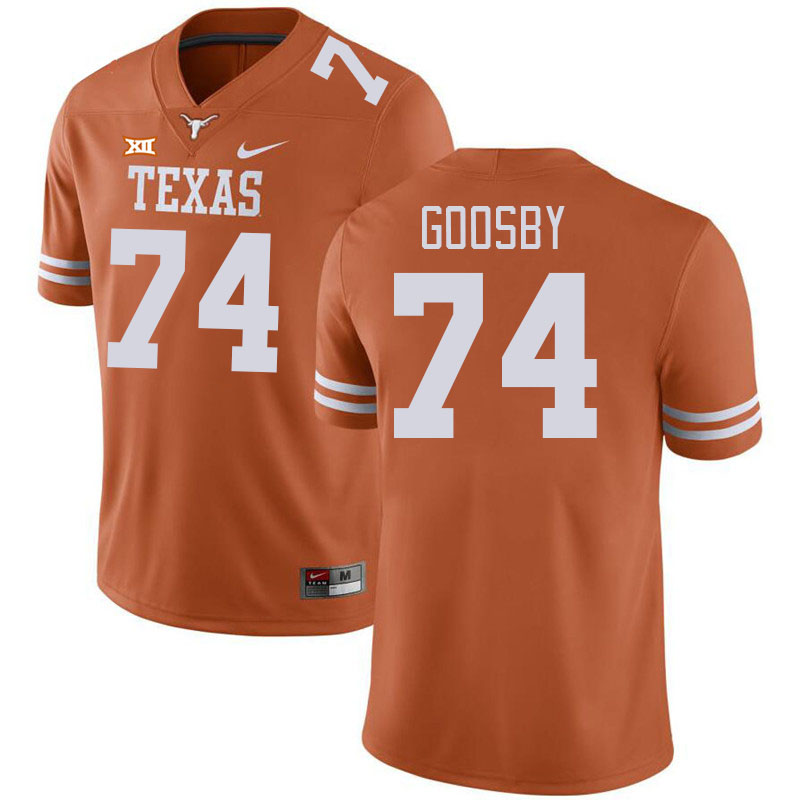 Men #74 Trevor Goosby Texas Longhorns College Football Jerseys Stitched Sale-Black